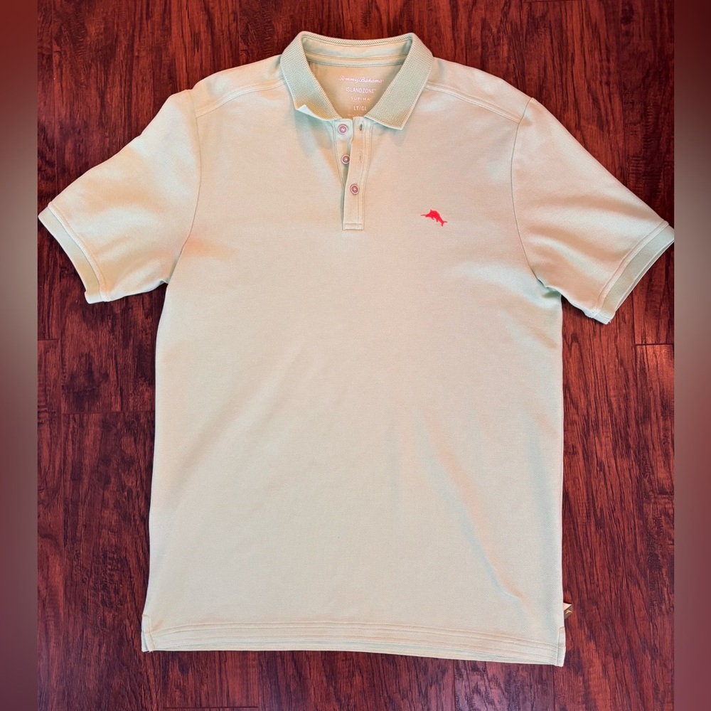 Tommy Bahama Emfielder IslandZone Supima Mint Green Polo Size Large Tall LT